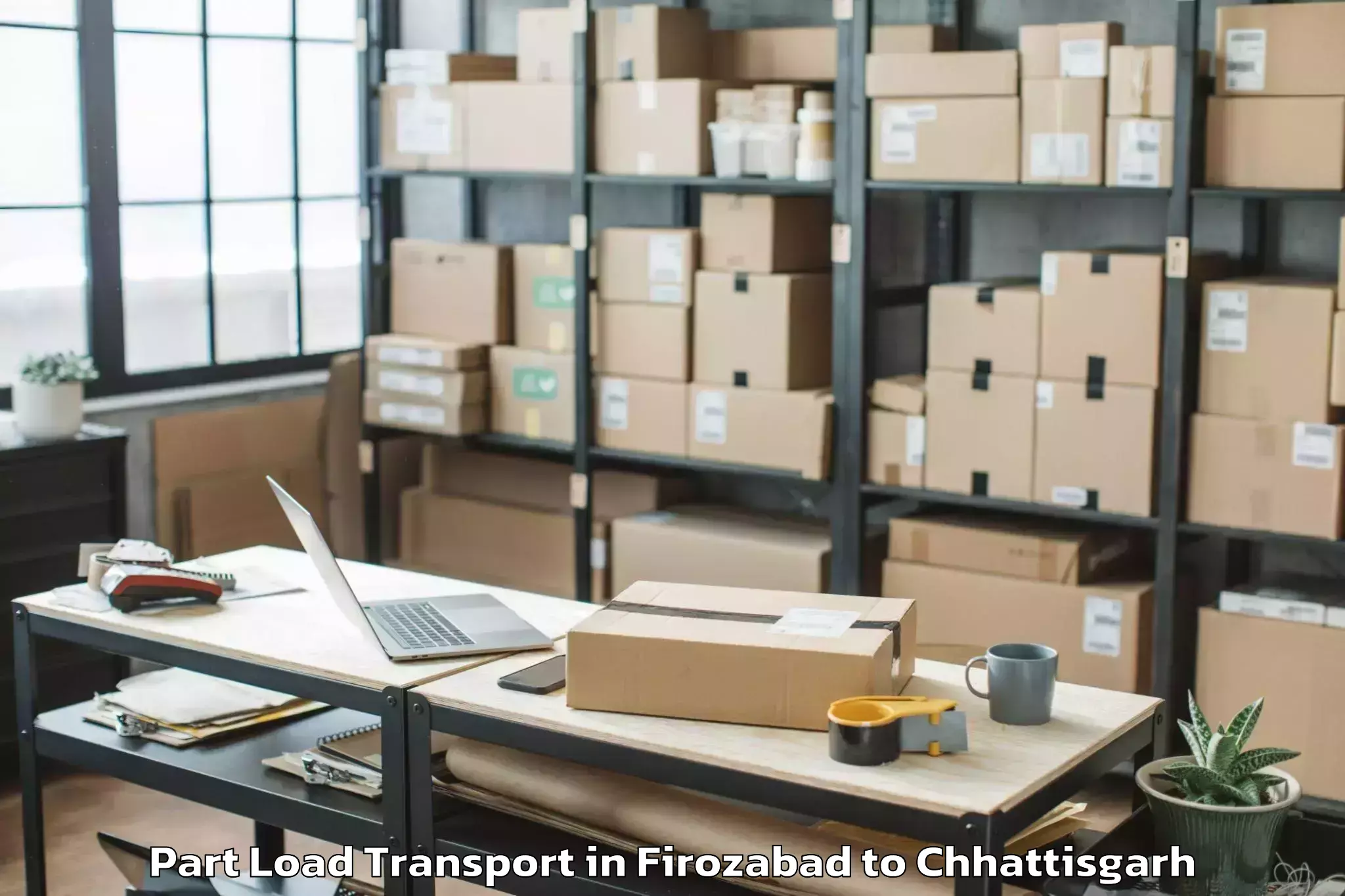 Top Firozabad to Gunderdehi Part Load Transport Available